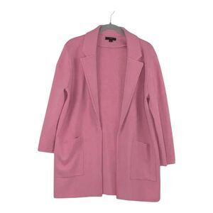 J Crew Sophie Pink Open Cardigan Sweater Merino Wool Blend Preppy Medium